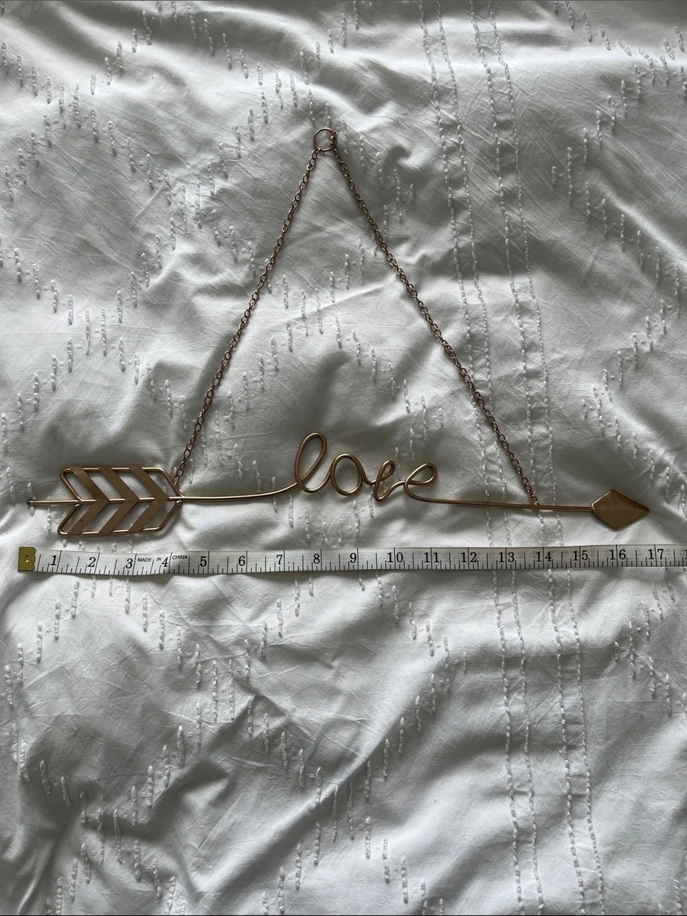 Source Unknown Metallic Rose Gold 'Love' Arrow Wall Hanging